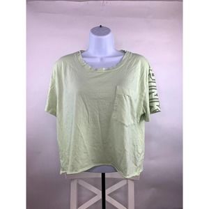 Victoria's Secret PINK L Varsity Short Sleeve Crew Pocket Tee